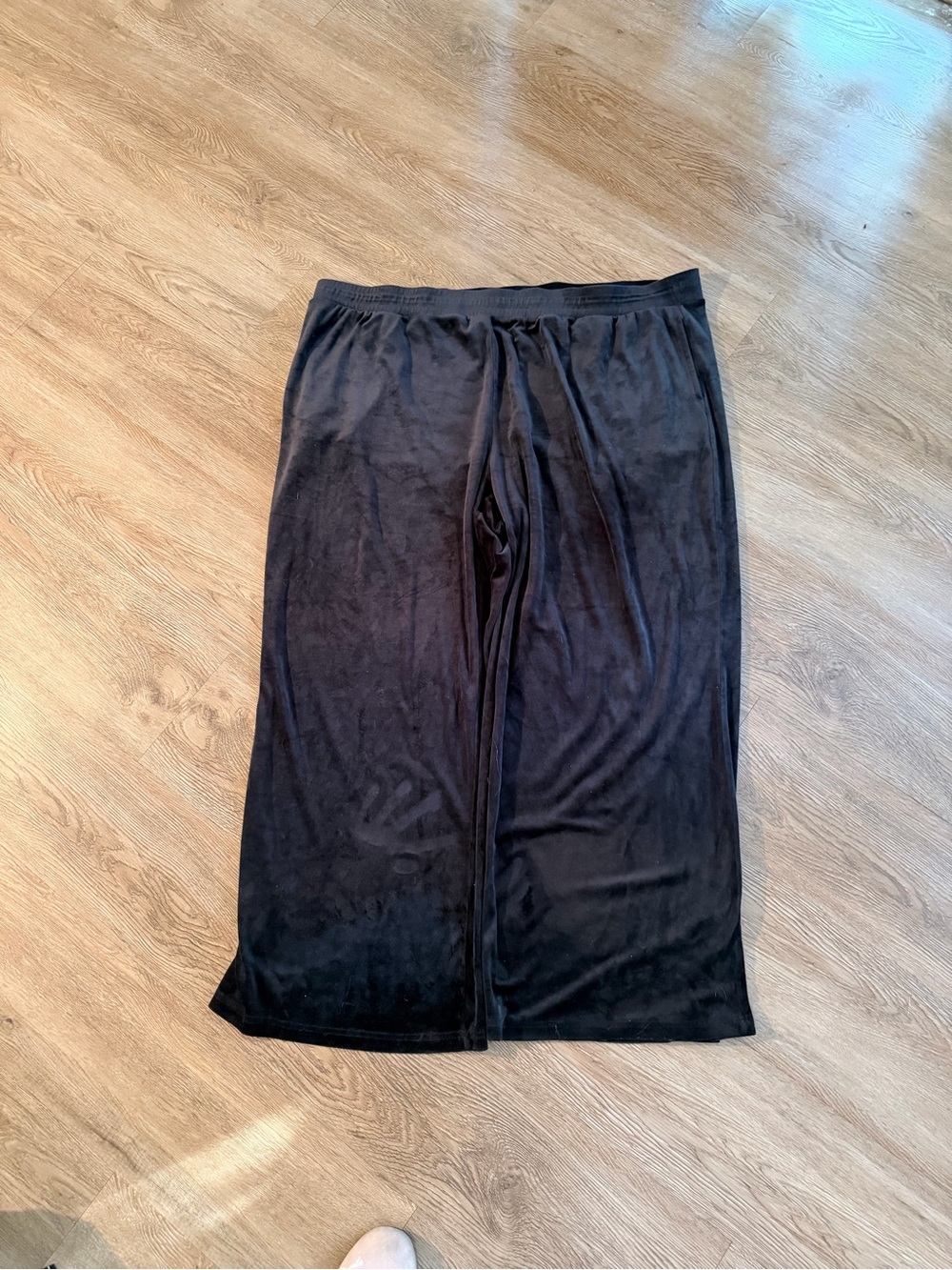 Black velvet joggers